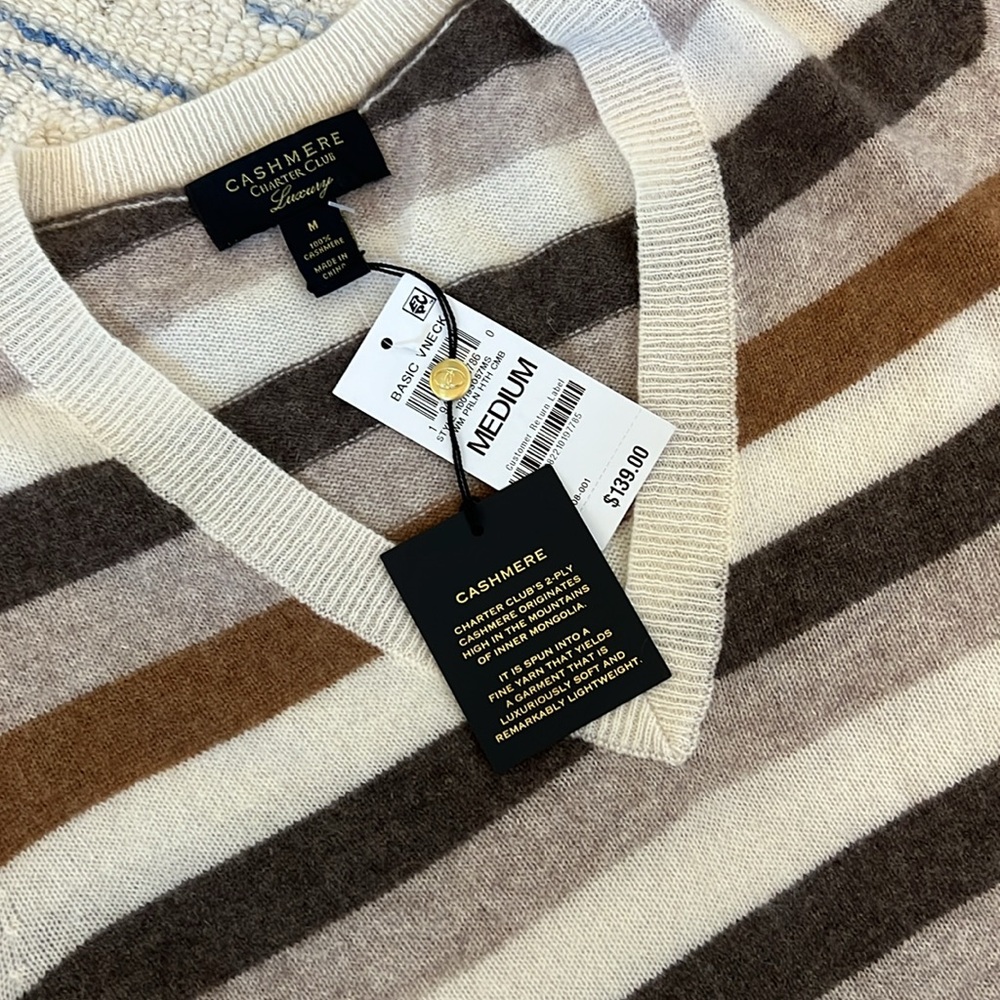 Cashmere Charter Club V neck shirt 100% cashmere - Picture 4 of 5
